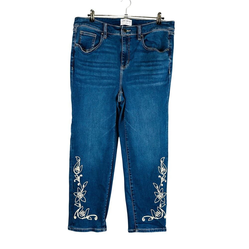 Lane Bryant Womans 18 Short Jeans Dreamfeel Straight High Rise Blue Stretch